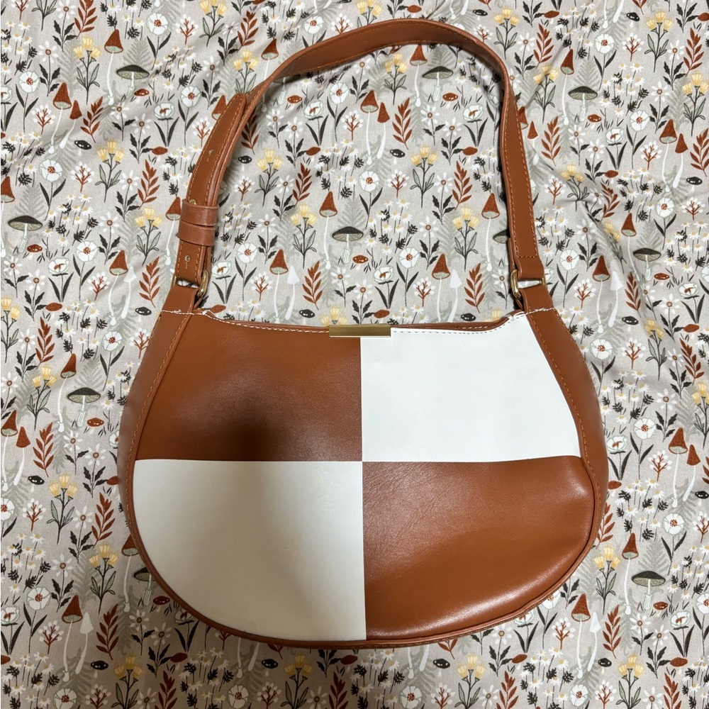 Elegant Brown and White Women's Bag